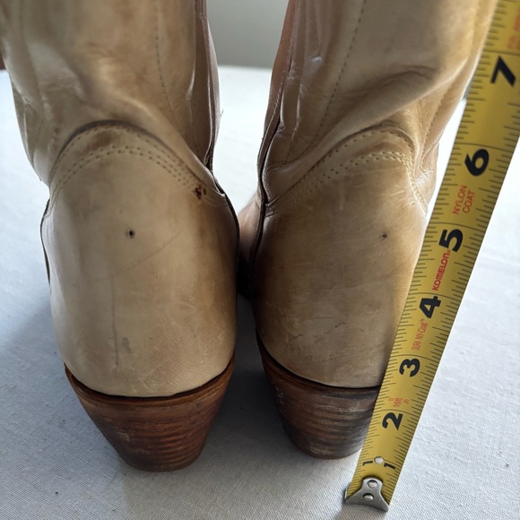 Vintage Tan Leather Cowboy Boots Women’s 9 Western Riding Style - Picture 7 of 8